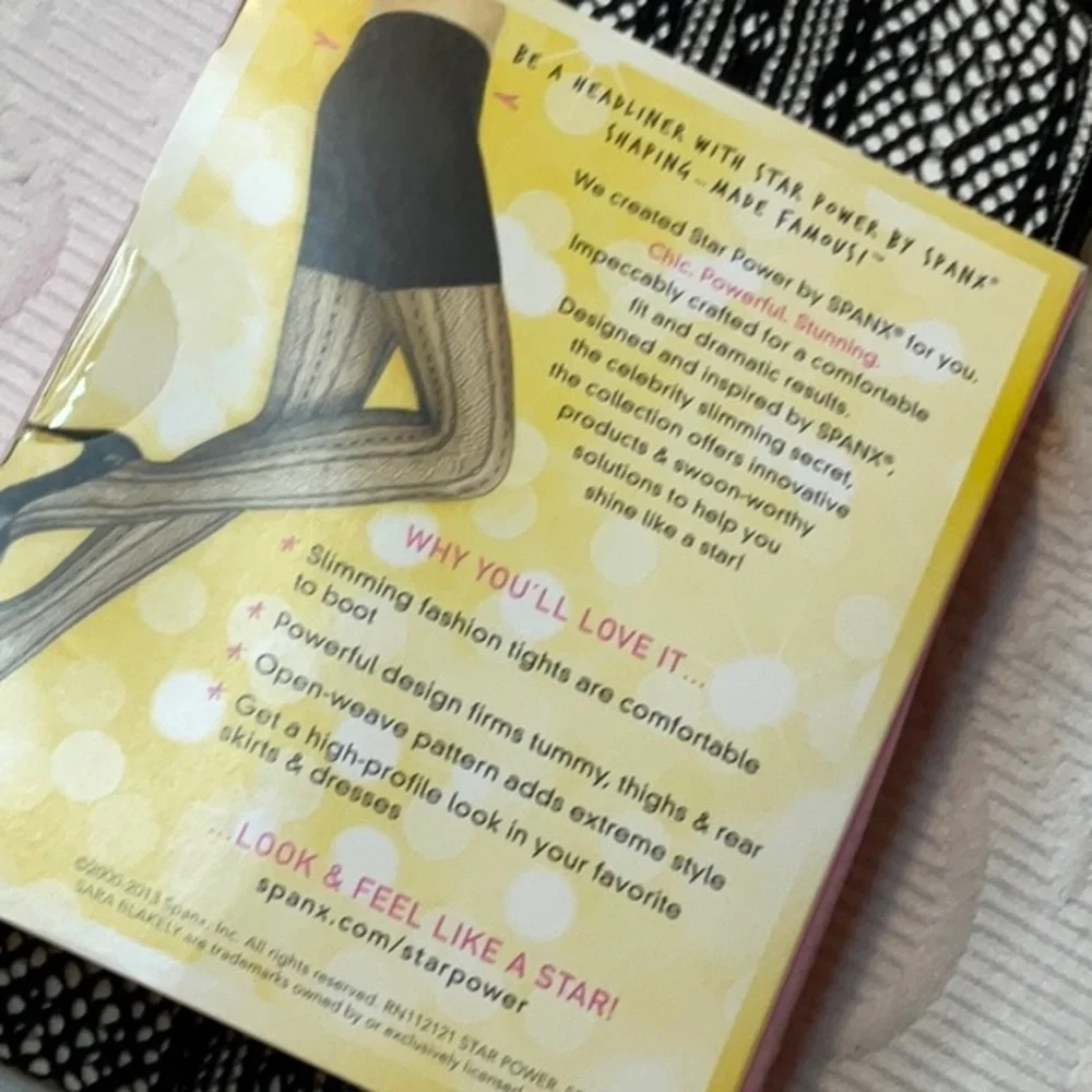 Spanx Open-Weave Shaping Tights. Black size C. NWT. Double Diamond Stripe.
